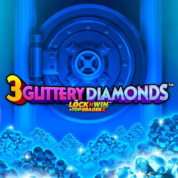 3 Glittery Diamonds slot logo by PearFiction Studios at EliteSpin Casino