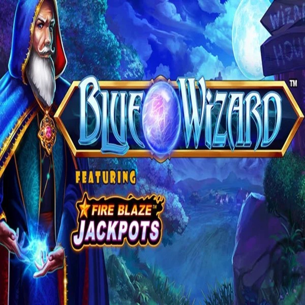 Blue Wizard Fire Blaze Jackpots logo – Slots by Rarestone Gaming at EliteSpin Casino